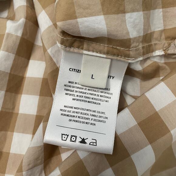 Citizens Of Humanity Kayla Gingham Button Up Shirt Women’s Size Large boxy - Picture 6 of 10